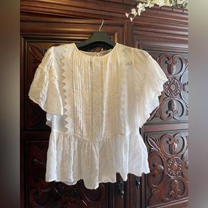 Zara jean cream blouse